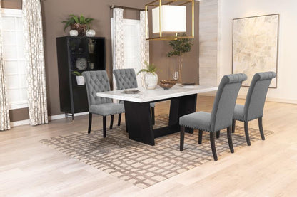 Sherry - Rectangular Marble Top Dining Table Set CoasterElevations