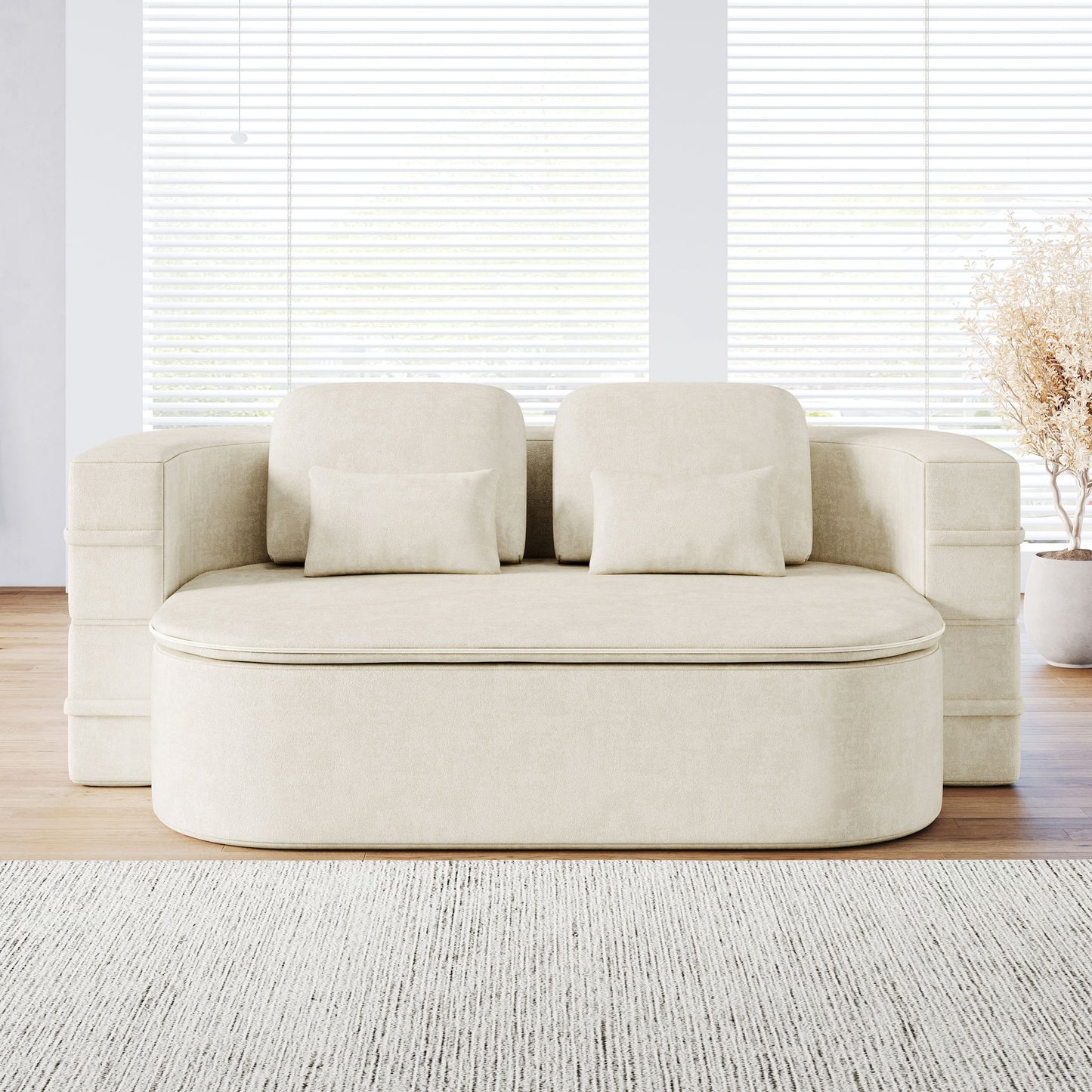 2 In 1 Foldable Sofa Bed With Multi Functional Blanket, Floor Lounge Sofa Home Essentials