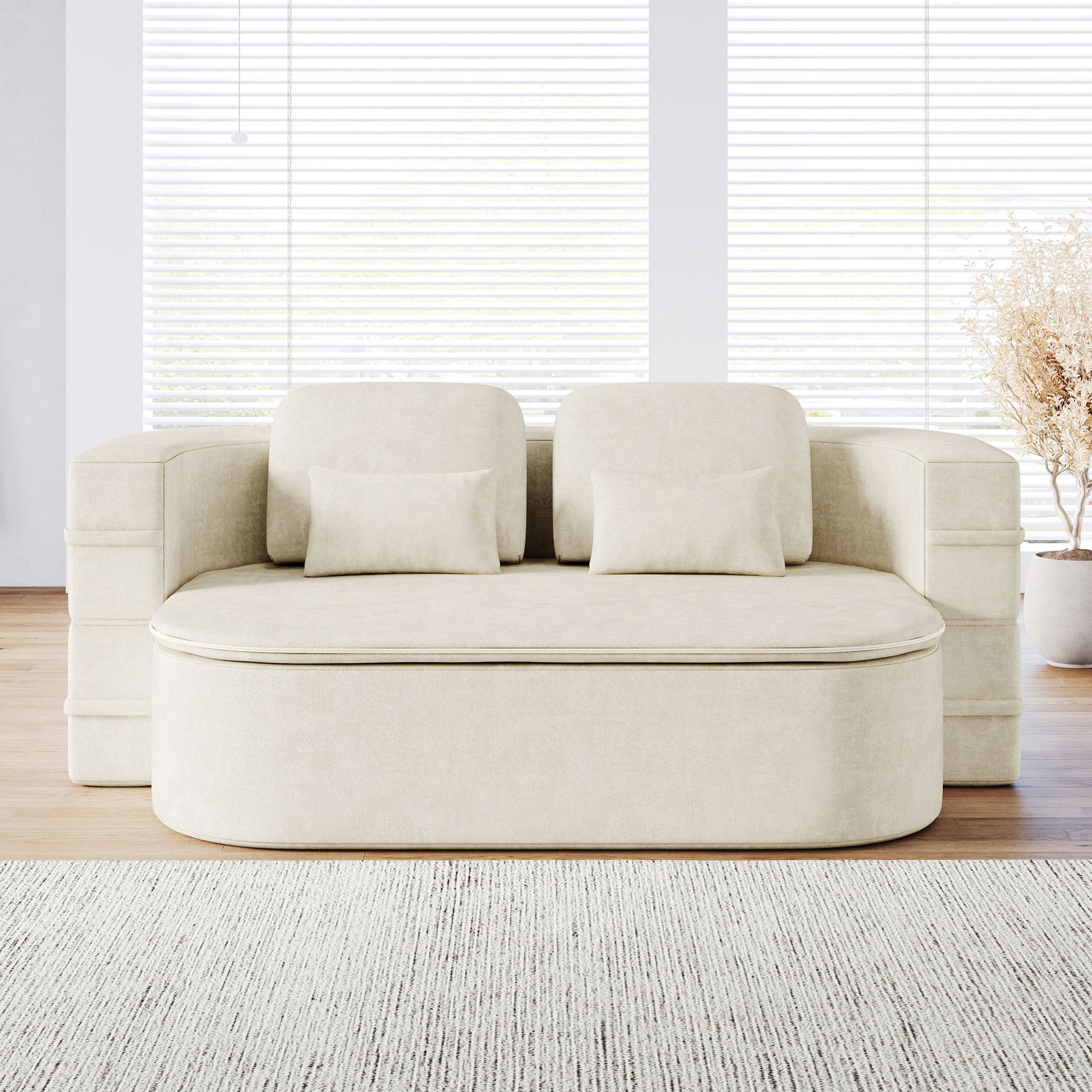 2 In 1 Foldable Sofa Bed With Multi Functional Blanket, Floor Lounge Sofa Home Essentials