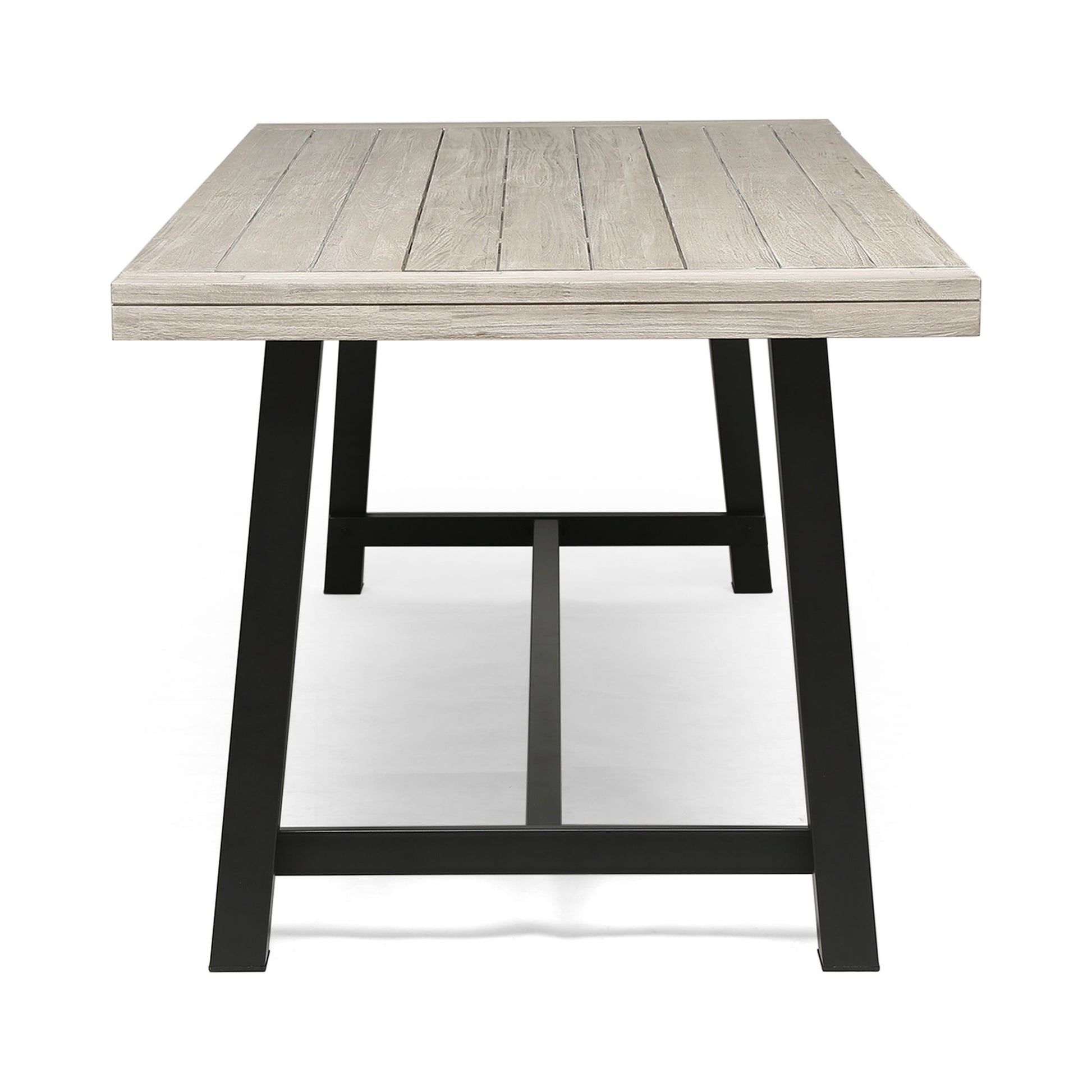 Equilibrium - Outdoor Dining Table With Wooden Frame And Slat Top Noble House