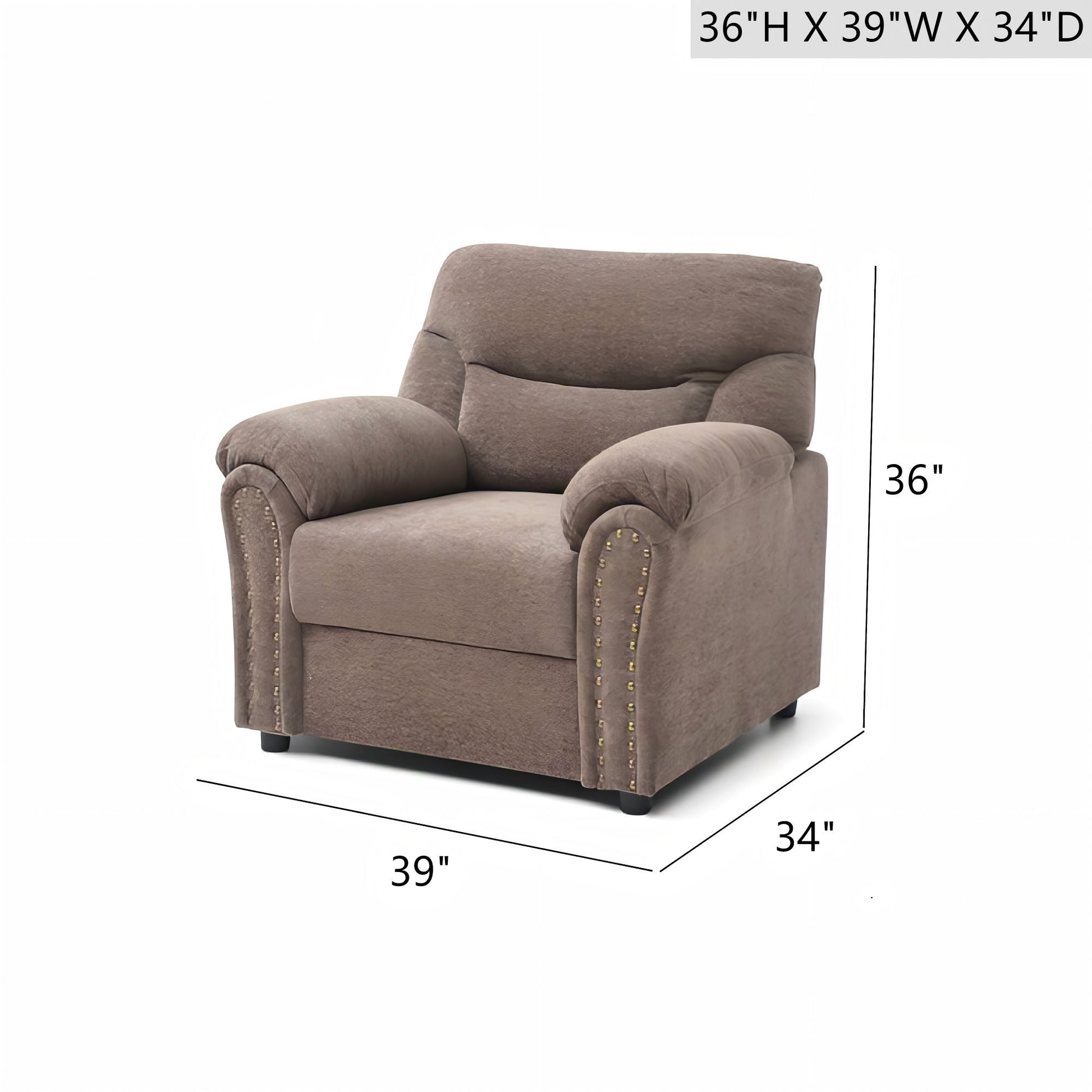 Hamilton - Chair With Hand Applied Nailhead Trim And Pillow Top Arm Cushions Glory Furniture