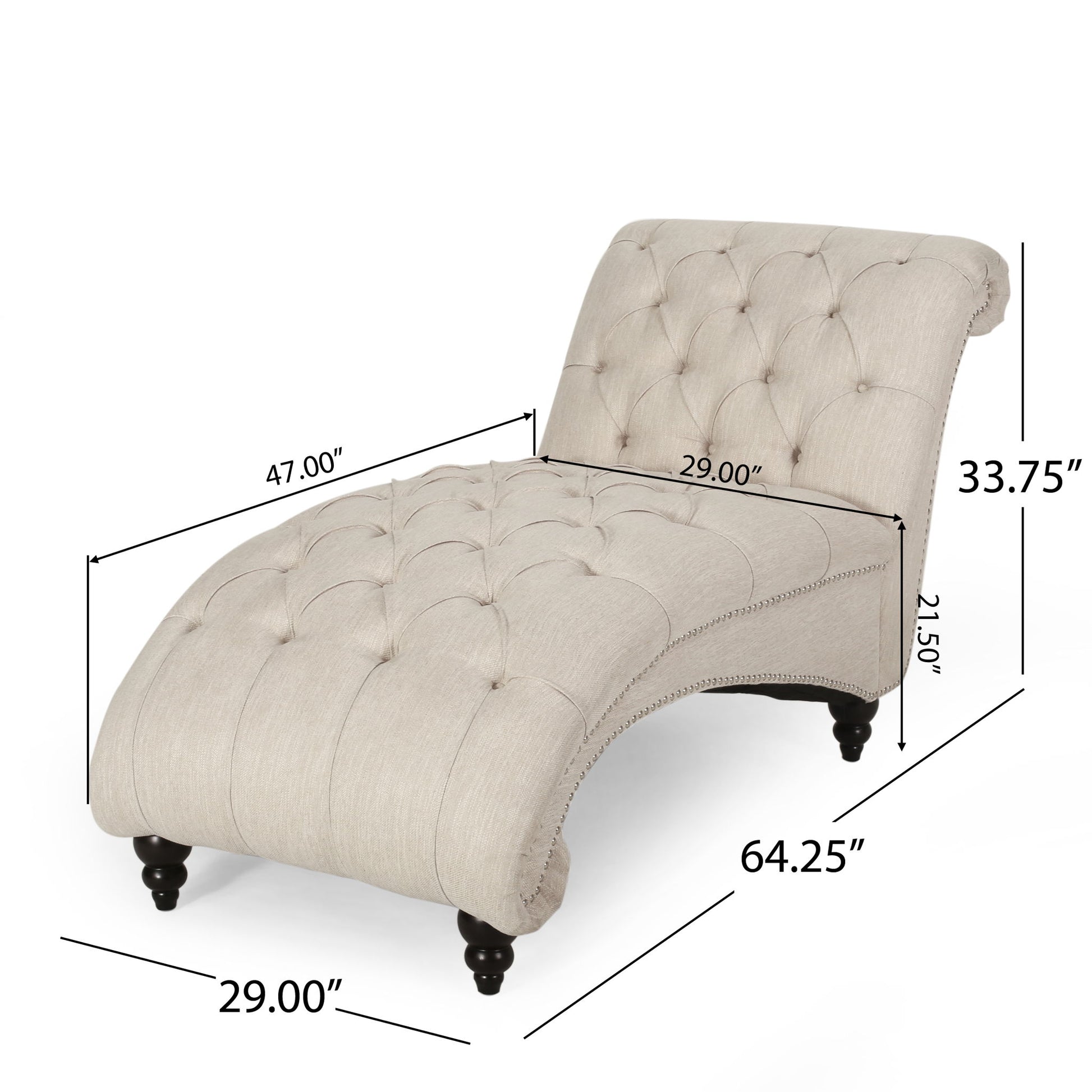 Chaise Lounge With Button Tufted Diamon Stitch Noble House