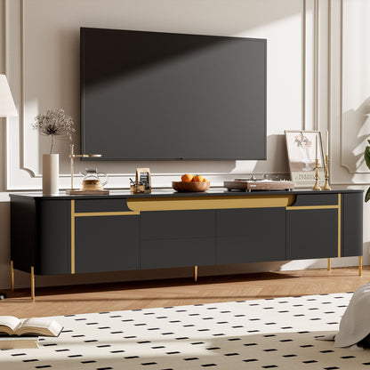 TV Stand For TVs Up To 80" With 4 Drawers And 2 Spacious Cabinets Hearth and Haven