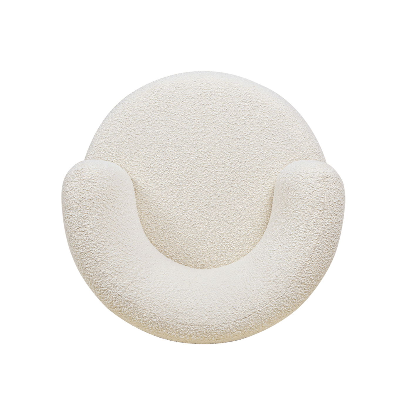 Fuji - 360 Swivel Low Barrel Back Accent Chair - Ivory White Jennifer Taylor Home