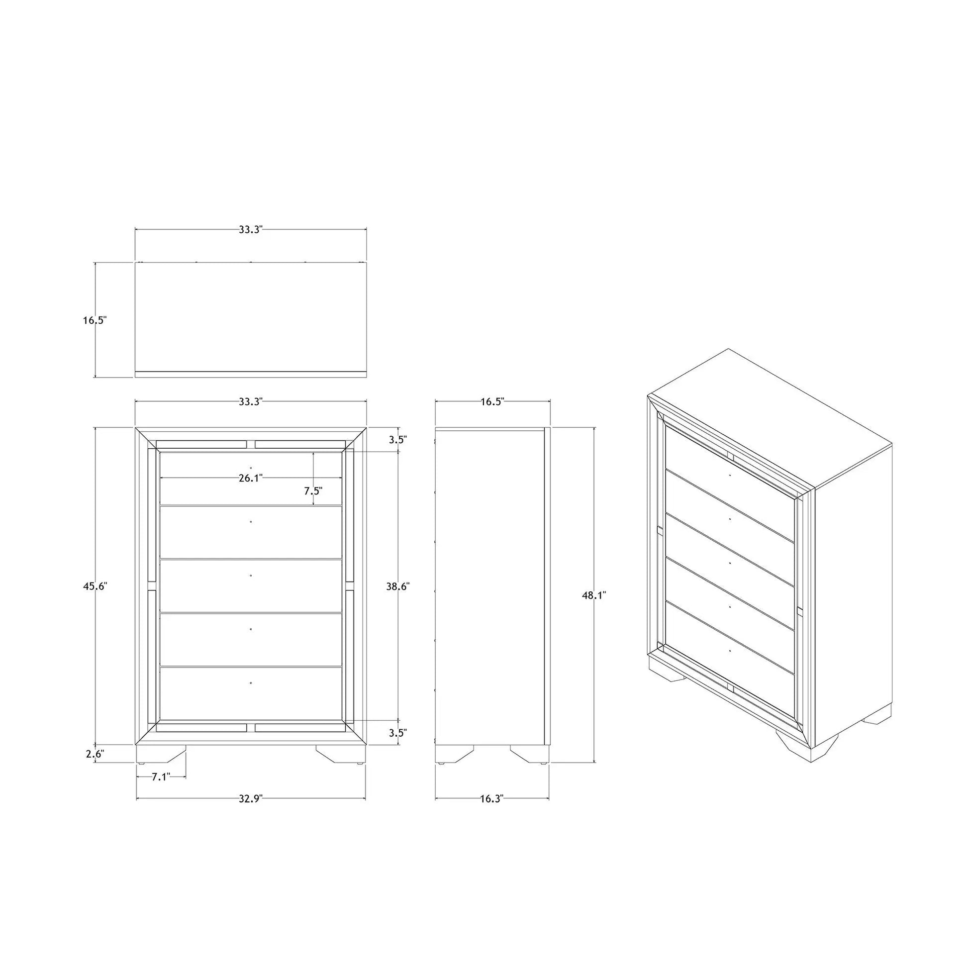 Chloe - Chest - Gemstone Silver Global Furniture USA