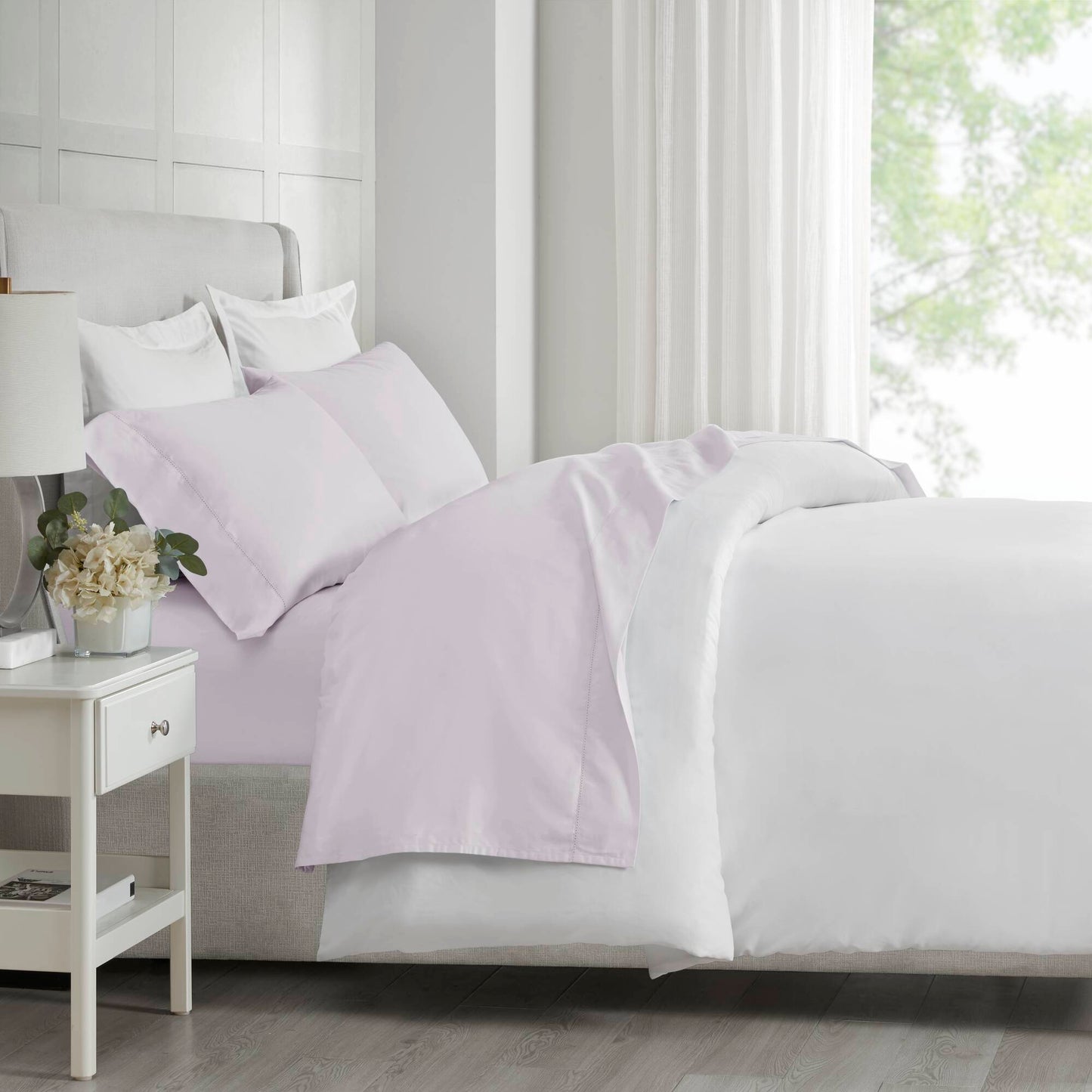 500 Thread Count Egyptian Cotton - Queen Deep Pocket Sheet Set - Lilac Madison Park