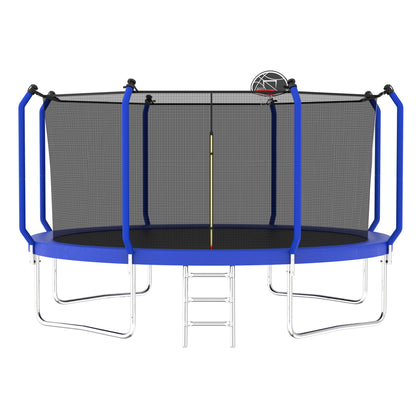 Trampoline With Basketball Hoop, Astm Approved Reinforced Type Outdoor Trampoline With Enclosure Net Daily Nest