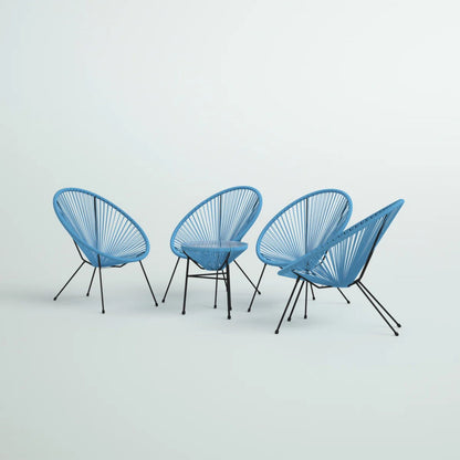 Outdoor Conversation Set With Ergonomic Lounge Chairs And Tempered Glass Table LSI Patio Furniture