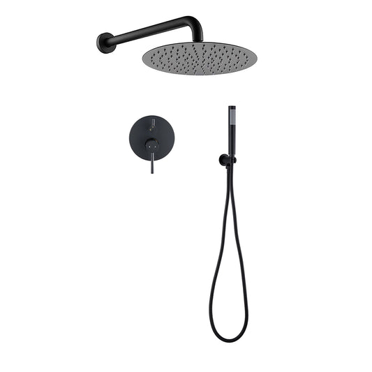 Elegant 10" Round Rain Shower Head And Handheld Set With Adjustable Tilt And Dual Modes Daily Nest