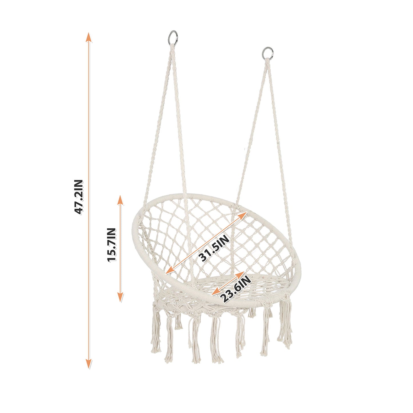 Macrame Hanging Hammock Chair, Cotton Rope Swing For Indoor And Outdoor Use Home Essentials