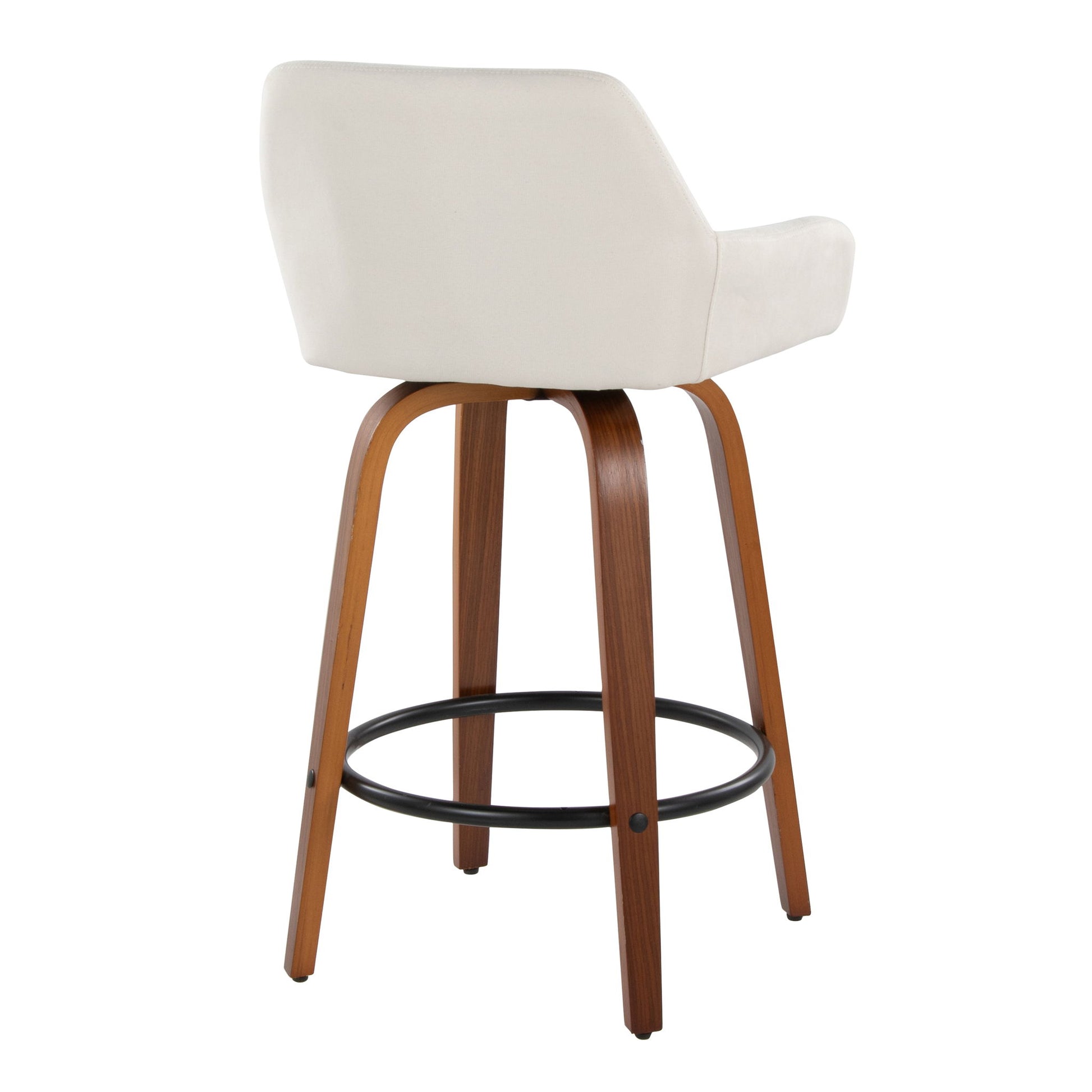 Daniella - Contemporary Fixed Height Counter Stool With Swivel With Round Footrest (Set of 2) Lumi Source