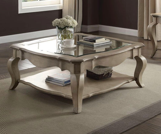 Chelmsford - Clear Glass Coffee Table - Taupe Acme