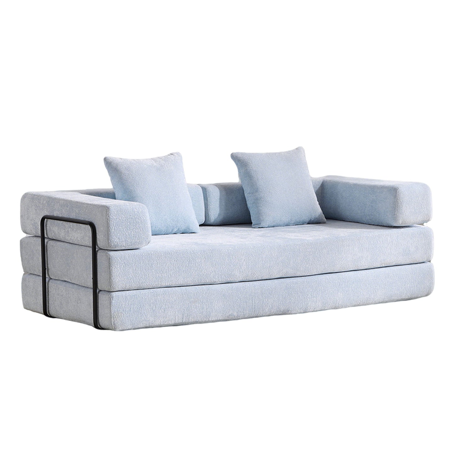 Convertible Floor Sofa Bed With Pillow Back Support Armrest Home Essentials