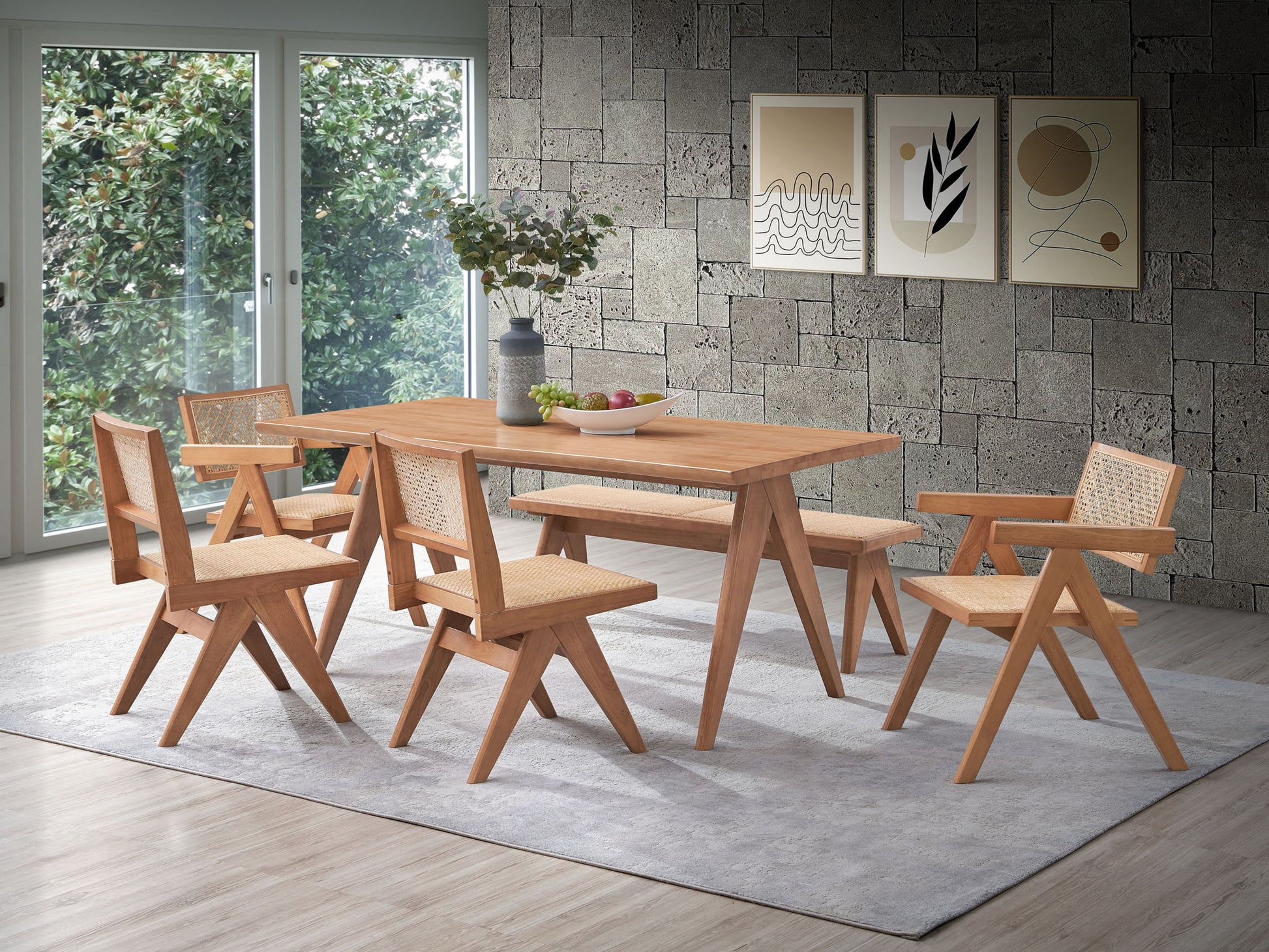 Velentina - Rattan Side Chair (Set of 2) - Natural Acme