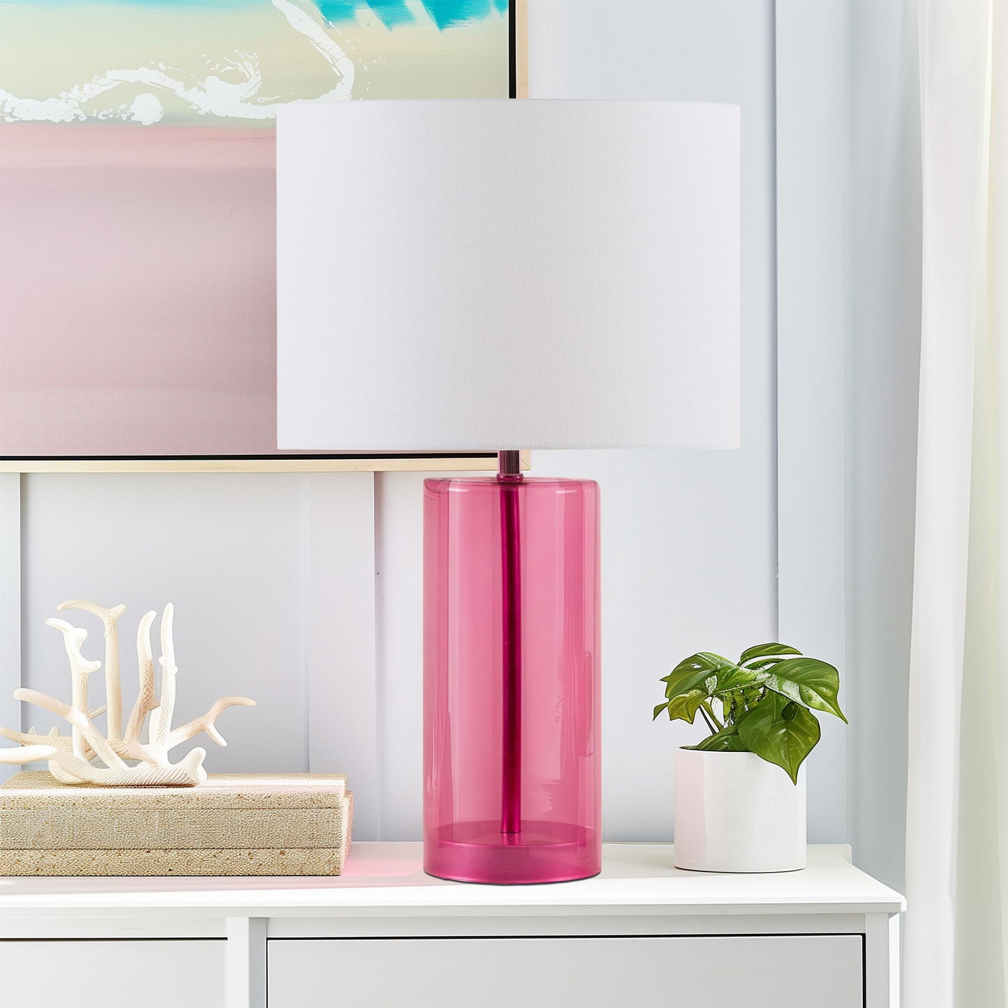 Neonova - Glass Table Lamp - Pink 510 Design