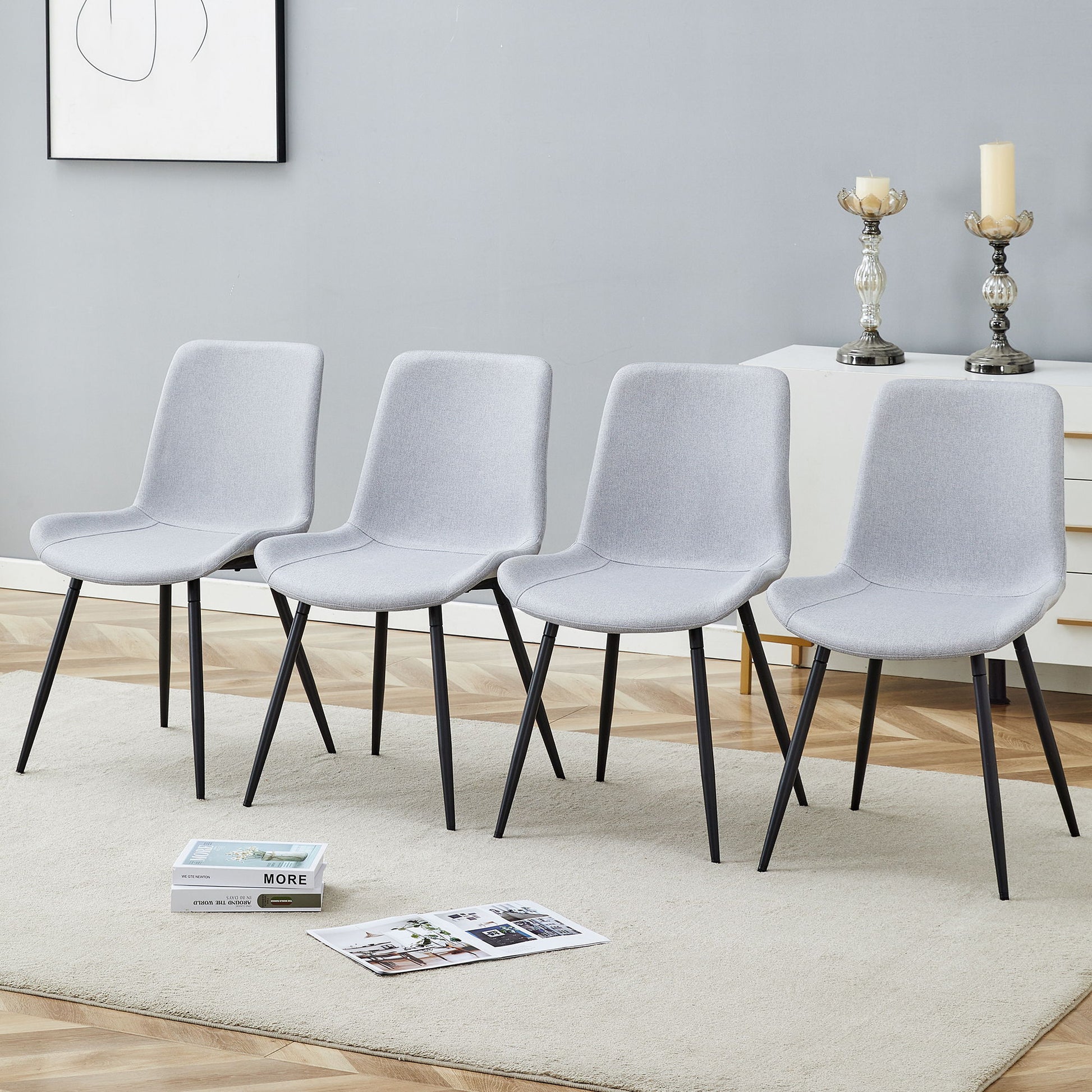 Modern Medieval Style Restaurant Cushioned Chairs With Suede Backrests Home Essentials