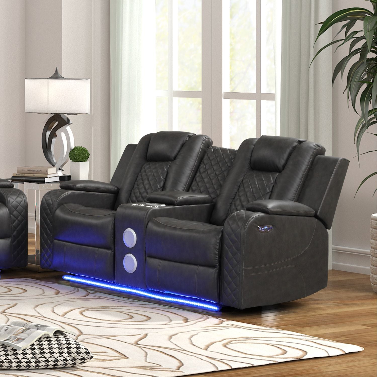 Benz - Power Reclining Loveseat & LED Lighting And Built In USB Matrix Furniture Group