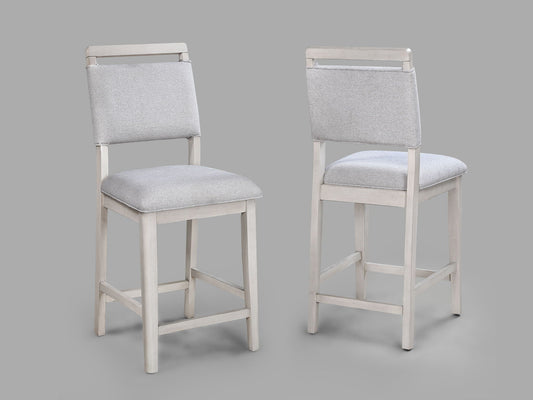 Blanche - Counter Height Chair (Set of 2) - Antique White Crown Mark