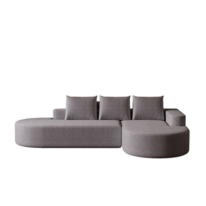 Modern Curved Sofa, L-Shaped Modular Sectional Set With 3 Pillows Home Essentials