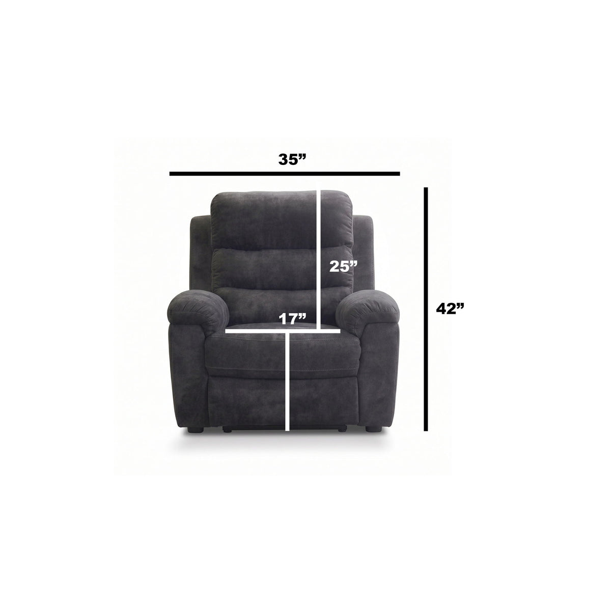 Manual Recliner Chair With 150° Recline, For Living Room - Dark Gray Home Essentials