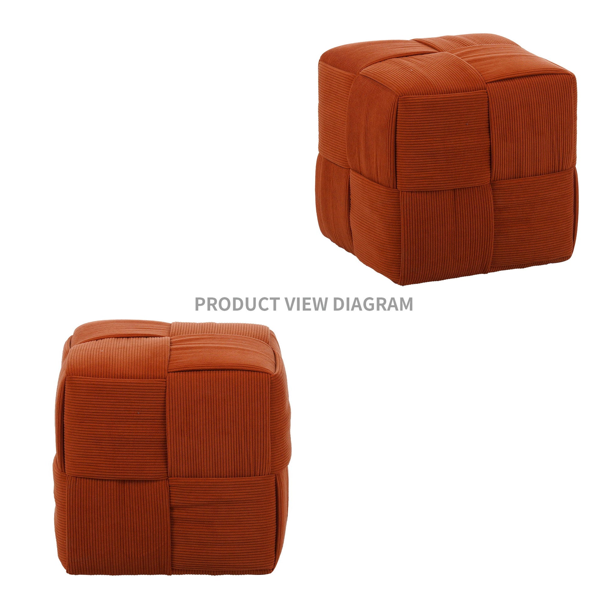 Square Ottoman Foot Rest With Woven Design Home Essentials