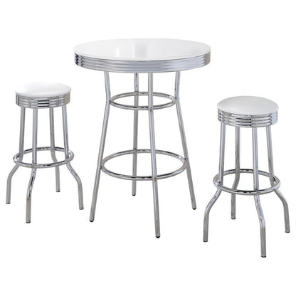 Retro - 3 Pieces Round 1950s Bistro Pub Bar Table Set Coaster Fine Furniture