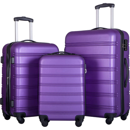 3 Piece Luggage Set Hardside Spinner Suitcase With Tsa Lock 20" 24" 28" Available