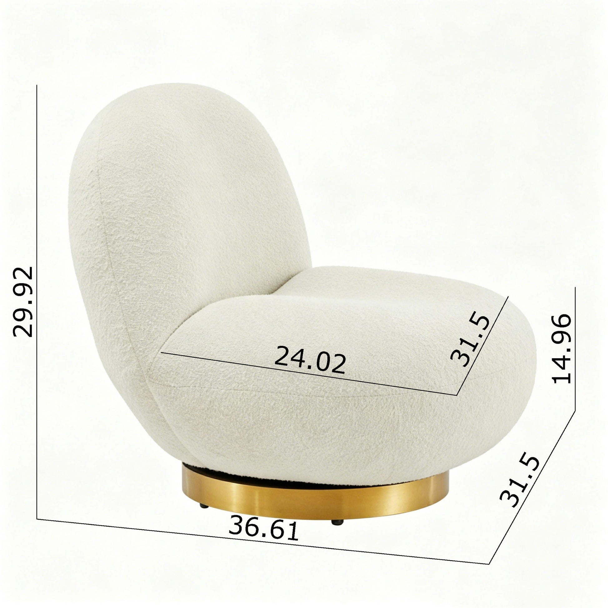 Patty - Swivel Chair - Ivory Home Essentials