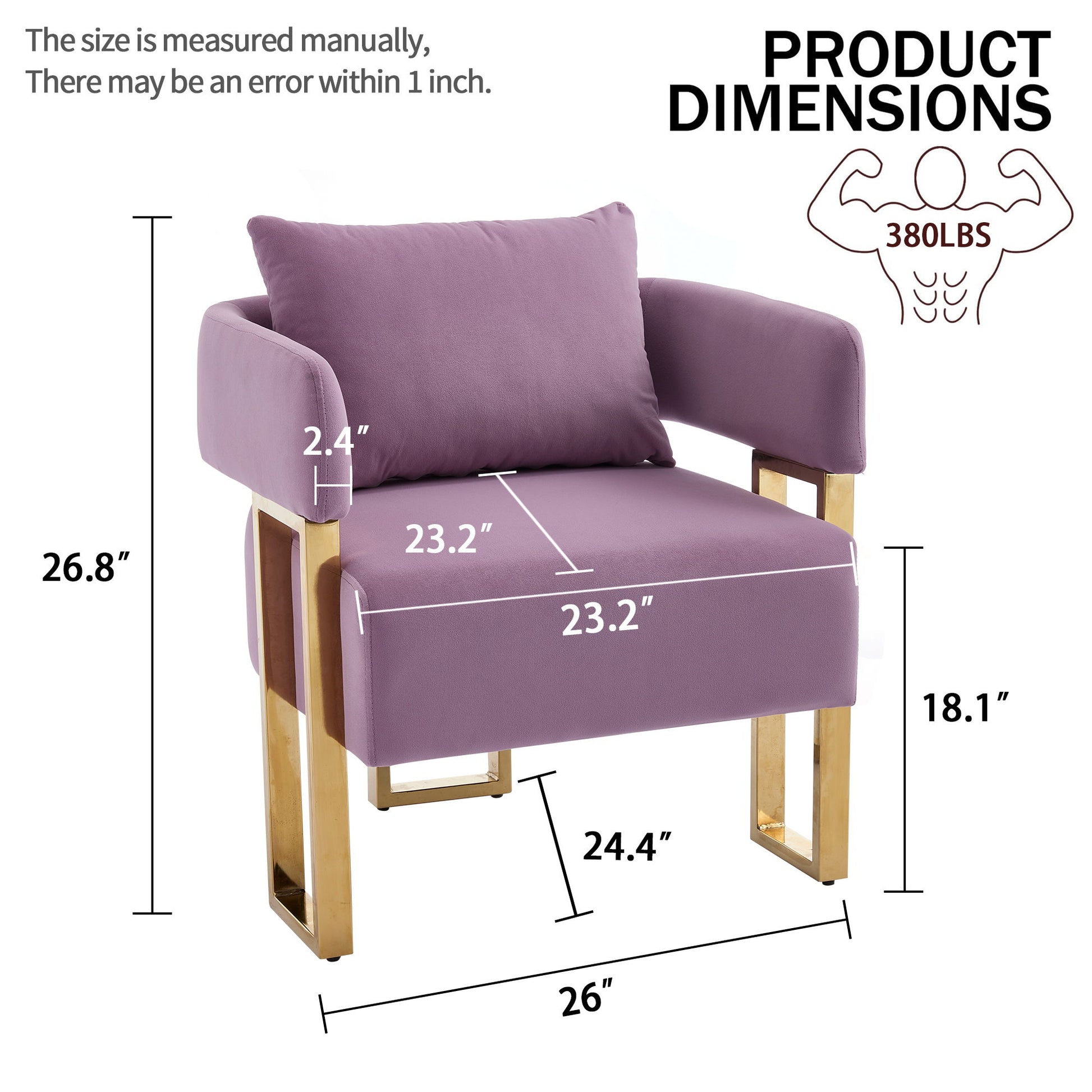 Modern Decorative Chair Teddy Fleece Upholstered And Metal Foot Home Essentials