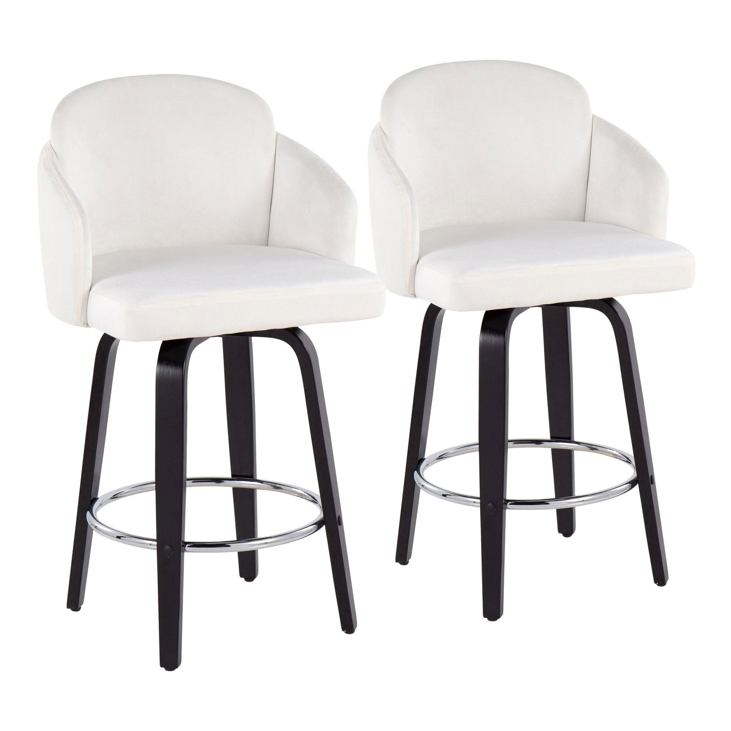 Dahlia - Contemporary Counter Stool Round Footrest (Set of 2) Lumi Source