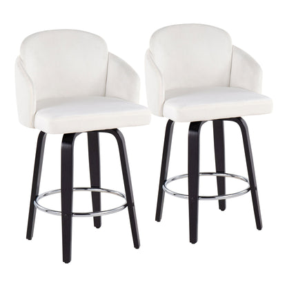 Dahlia - Contemporary Counter Stool Round Footrest (Set of 2) Lumi Source