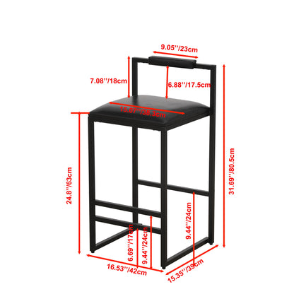 Elegant Bar Stool Set With Backrest And Footrest, Counter Height (Set of 2) Home Essentials