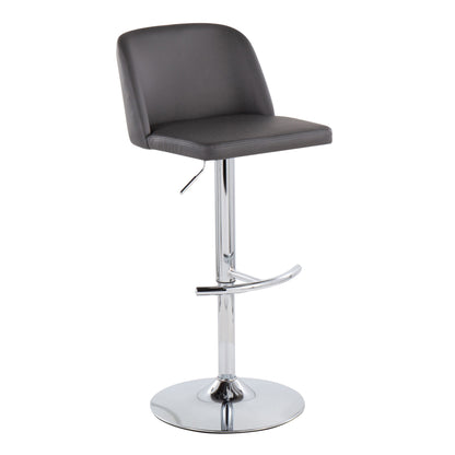 Toriano - Contemporary Adjustable Barstool With Swivel & Rounded T Footrest (Set of 2) Lumi Source