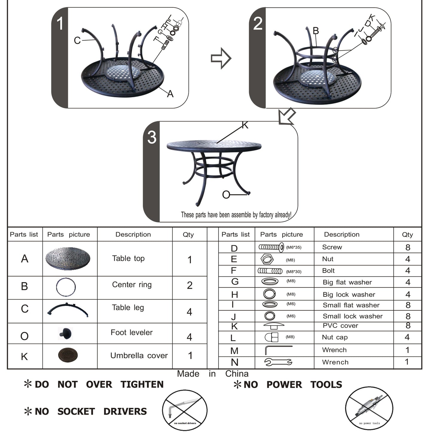 52" Round Dining Table