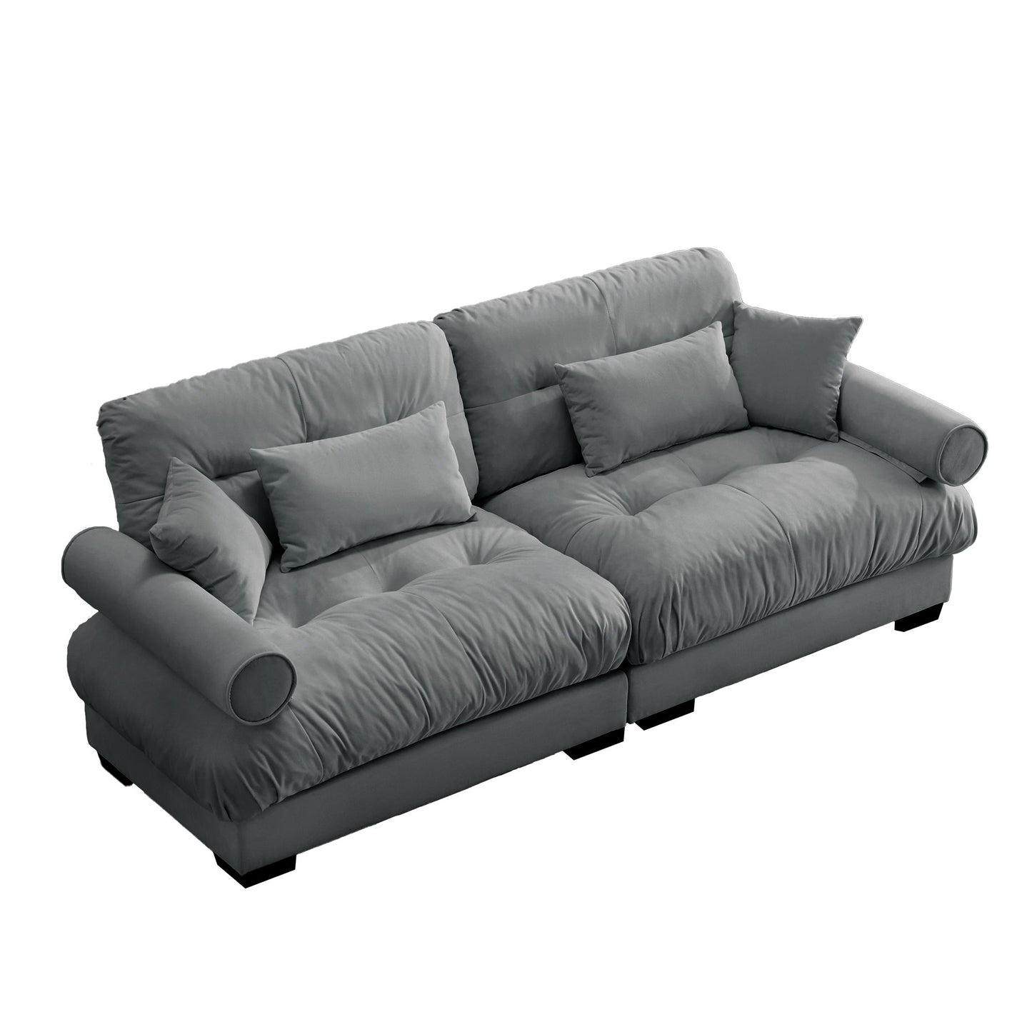 Modern Oversize Sofa With Cloud Like Comfort, Featuring Waist And Throw Pillows Home Essentials