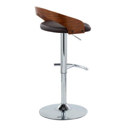 Grotto - Contemporary Adjustable Barstool & Swivel With Rounded T Footrest (Set of 2) Lumi Source