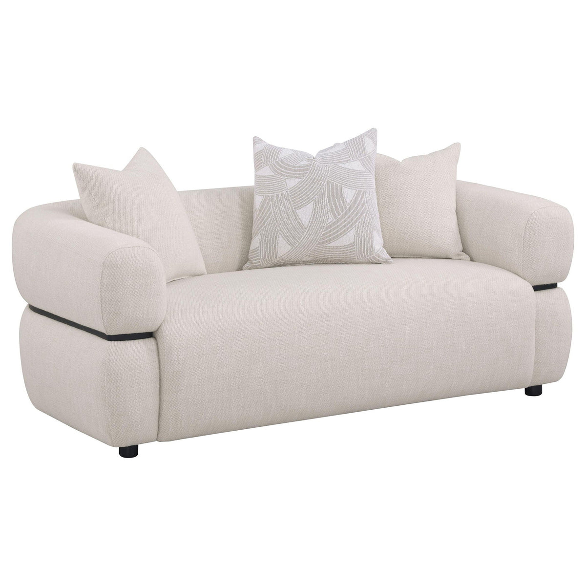 Ramsay - Round Arm Loveseat - Beige Furniture Max