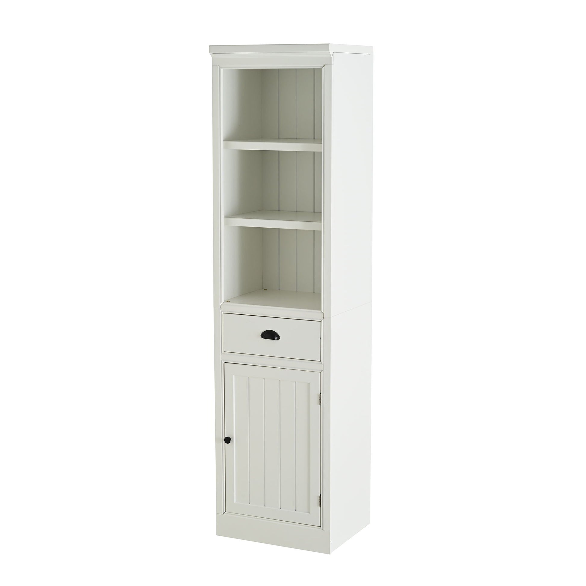 Retro Style 75'' Tall Display Shelf With Cabinet For Hallways Living Room Kitchen - White Hearth and Haven