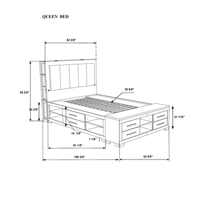 Messa - Bed With Storage Features And LED Lighting Global Furniture USA