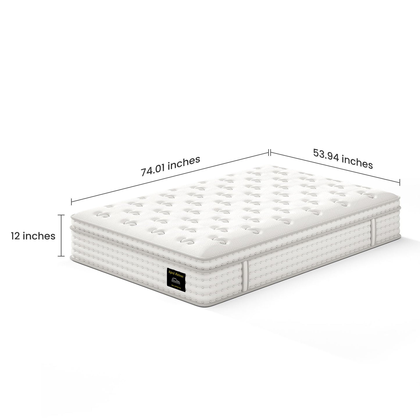 12'' Hybrid Mattress, Memory Foam & Pocket Springs For Pressure Relief Somnus Mattress USA