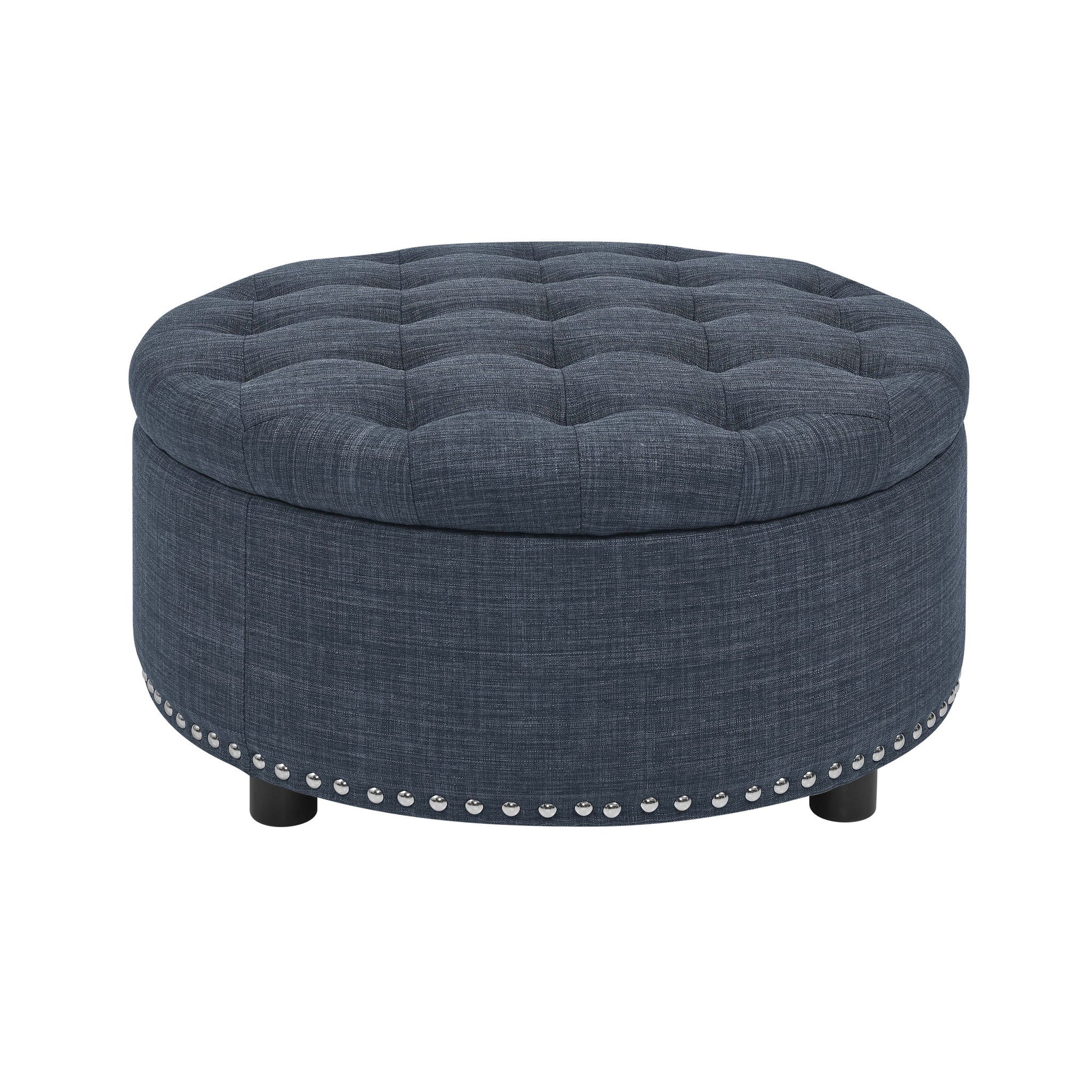 Tufted Storage Ottoman With Upholstery Home Essentials