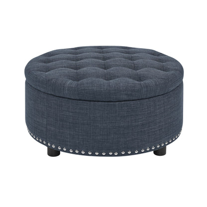 Tufted Storage Ottoman With Upholstery Home Essentials