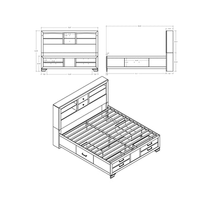Civic - 5 Piece Bedroom Set With Storage Drawers Global Furniture USA
