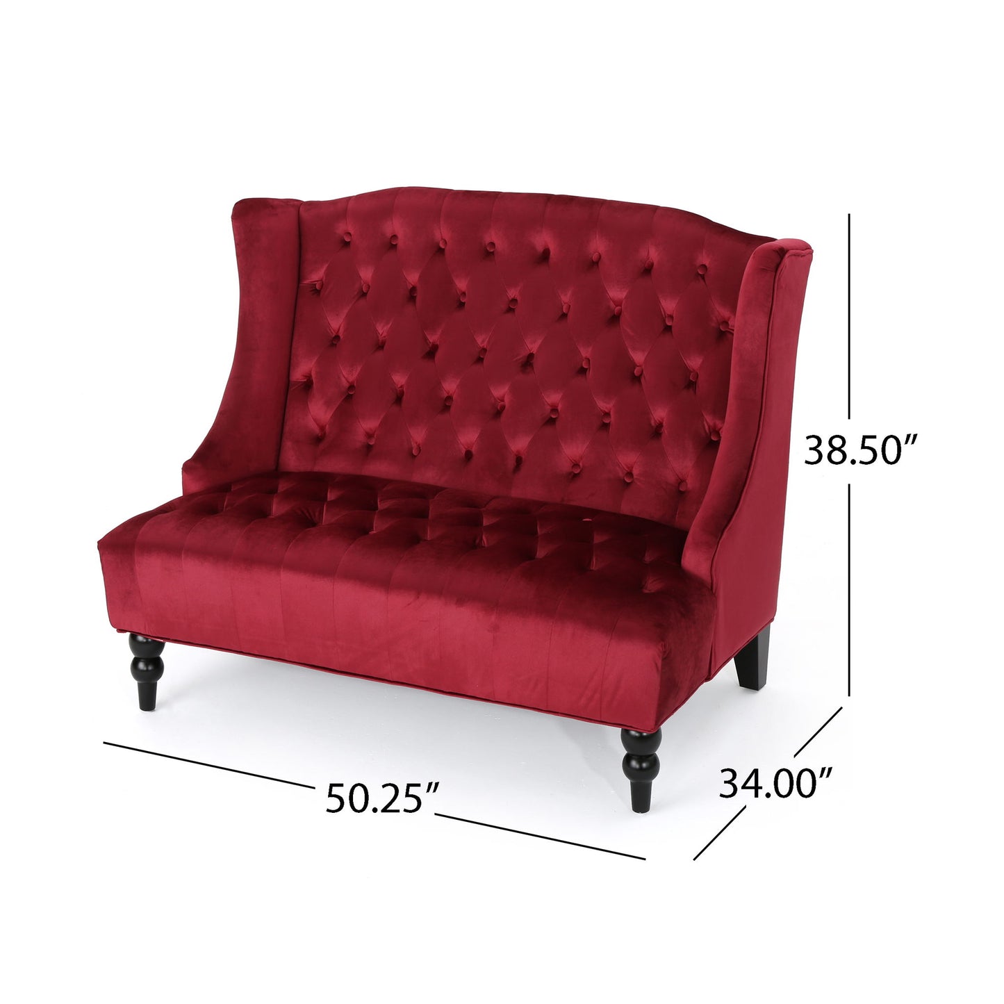 Nurturing - Upholstered Loveseat With Wing Back And Diamond Tufting Noble House