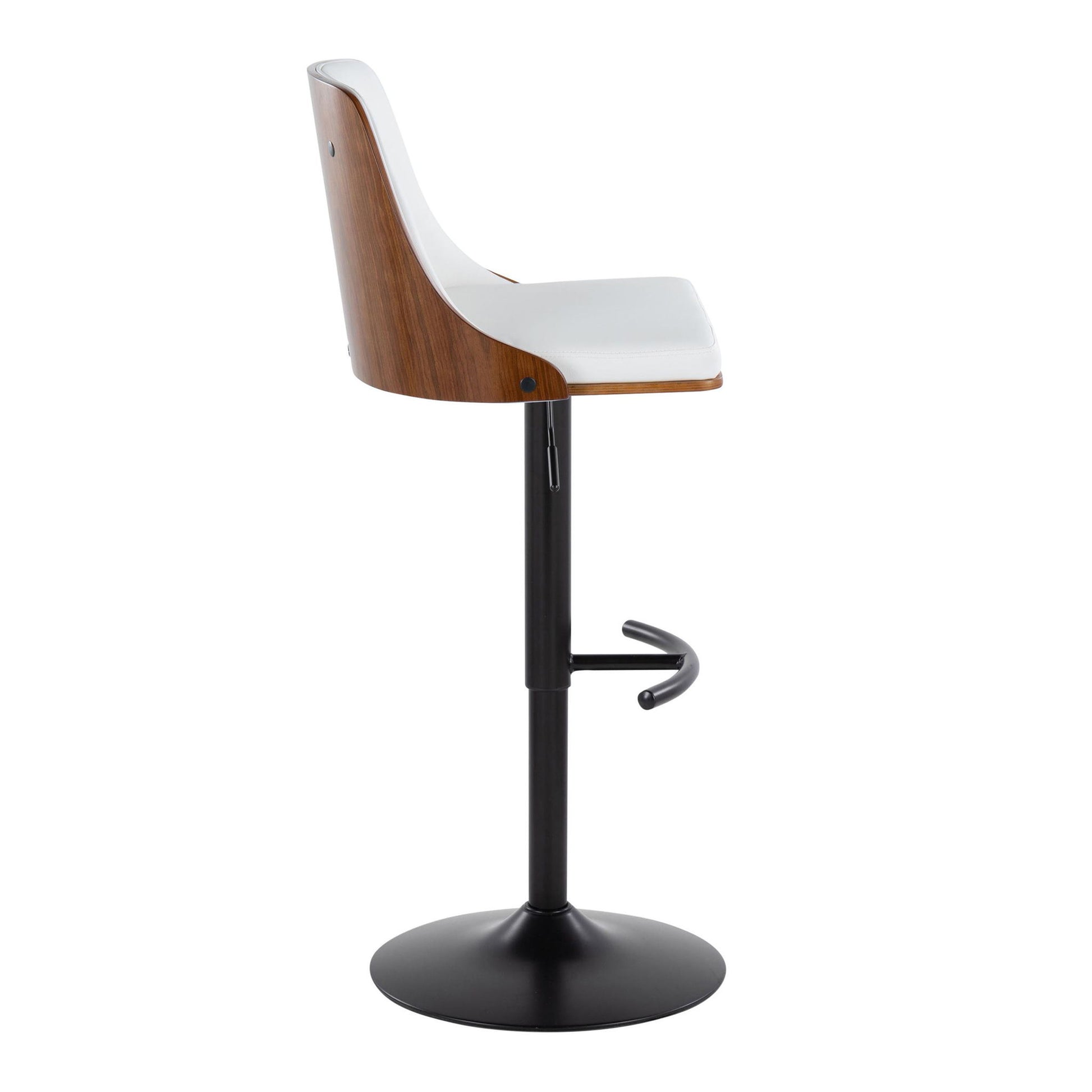 Gianna - Mid Century Modern Adjustable Barstool, Swivel With Rounded T Footrest (Set of 2) Lumi Source