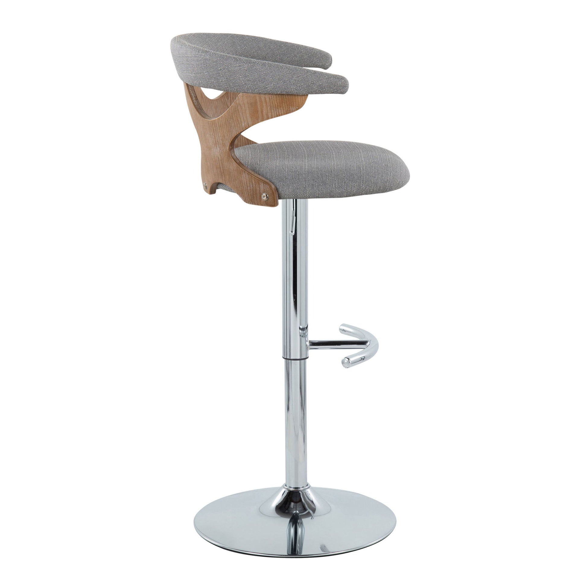 Gardenia - Contemporary Adjustable Barstool With Swivel / Rounded T Footrest (Set of 2) Lumi Source