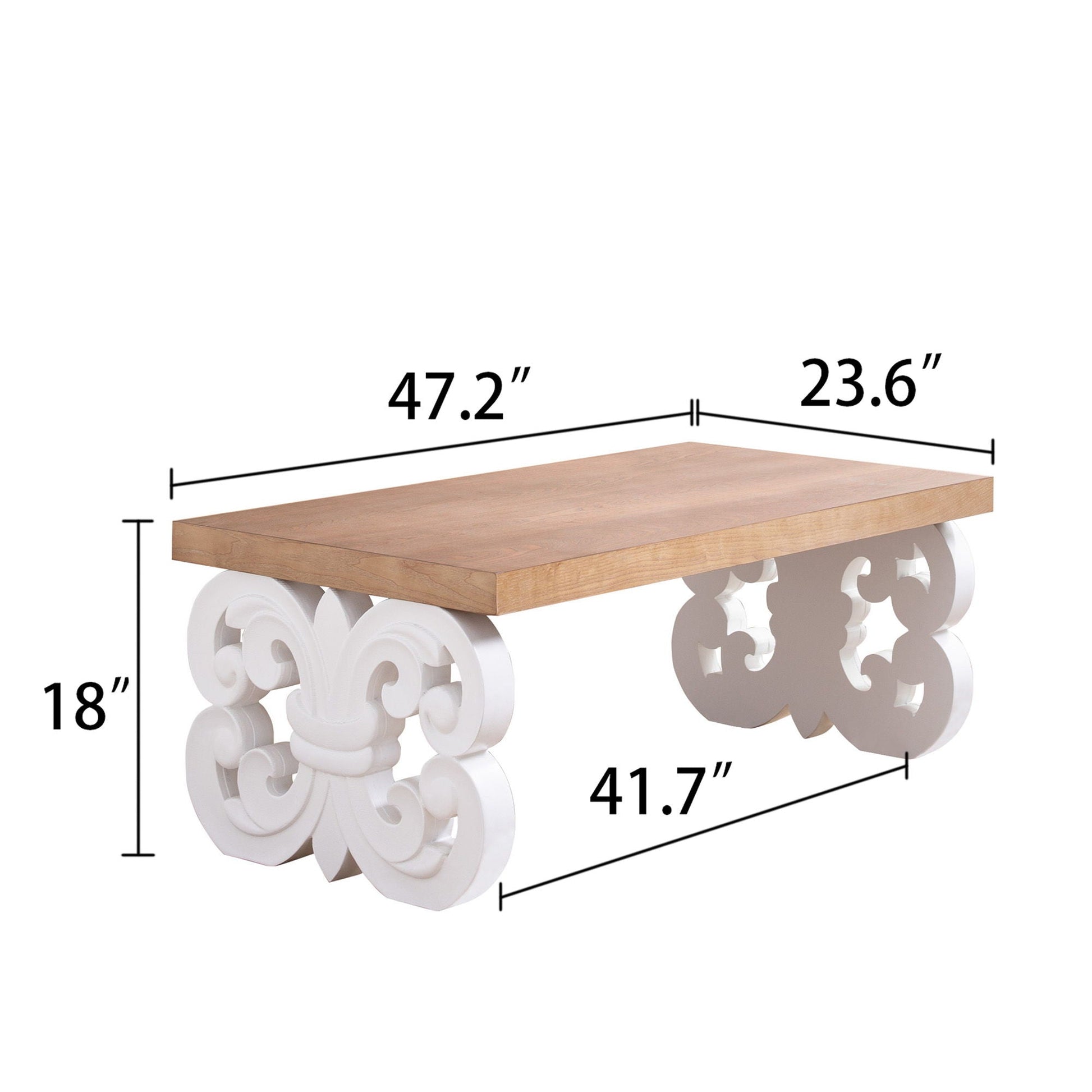 Ornate Scroll Base Coffee Table Home Essentials