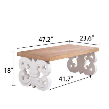 Ornate Scroll Base Coffee Table Home Essentials