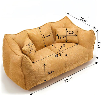 Comfortable Dual Beanbag Chair With High Resilience Foam Core For 2 People Home Essentials
