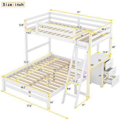 Bunk Bed With Built In Desk And 3 Drawers Hearth and Haven